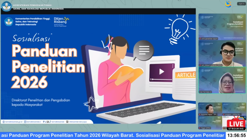 Sosialisasi Panduan Program Penelitian Tahun 2026 Wilayah Barat